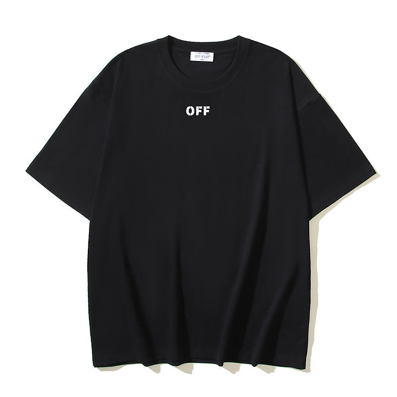 Off White T Shirts OW Dragon Arrow Print Crew Neck Pullover Short Sleeves