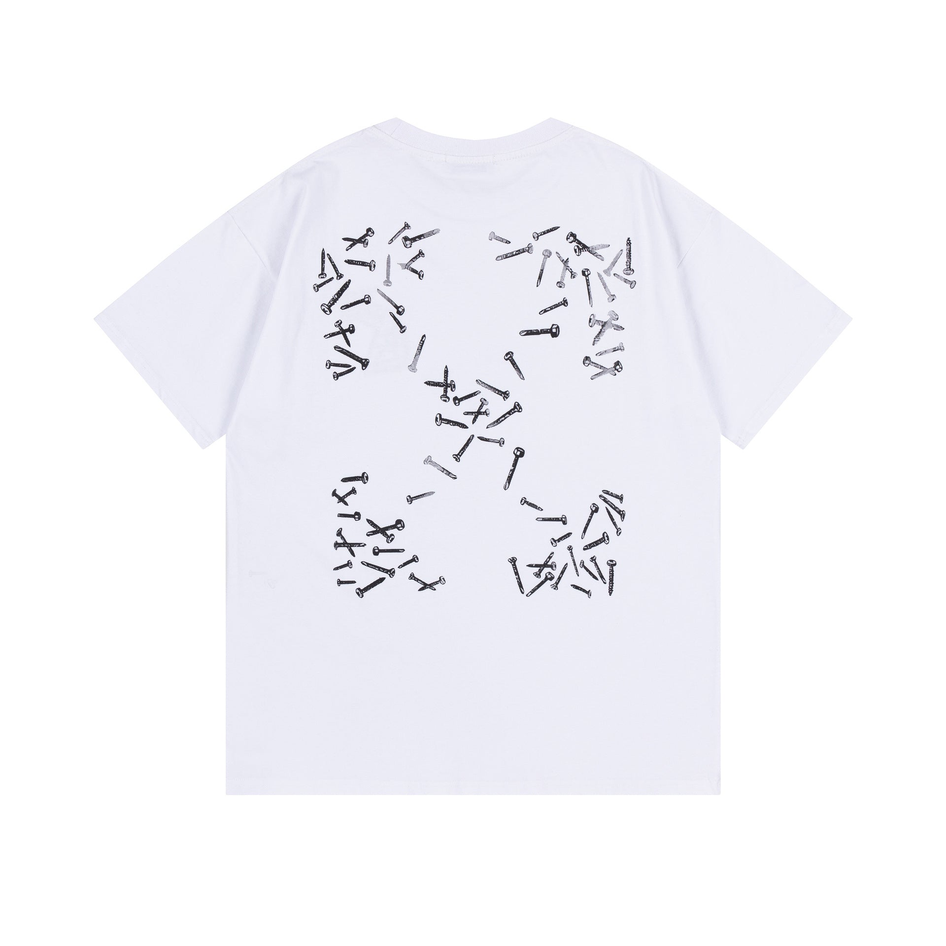 Off White T Shirts OW Nails Arrow Pattern Crew Neck Pullover Short Sleeves
