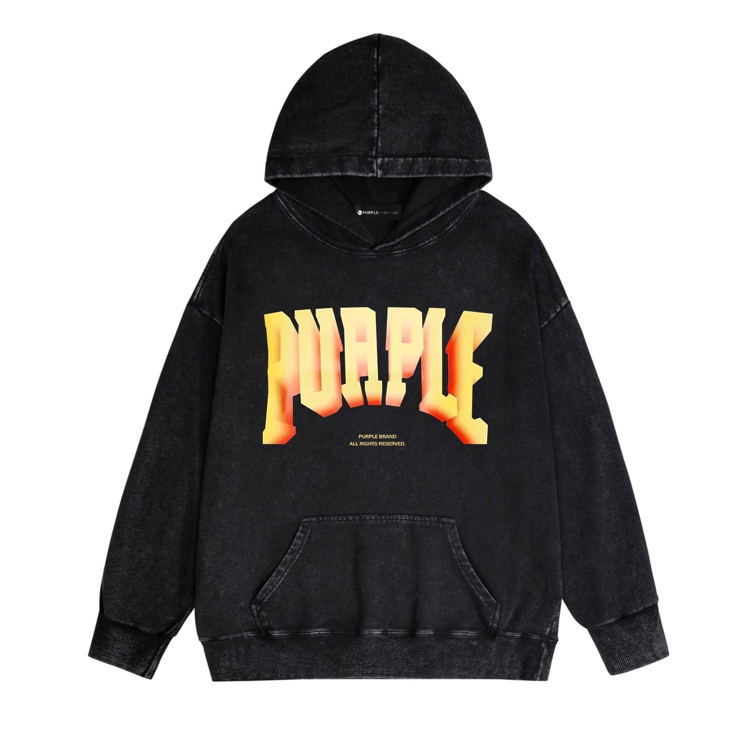 Purple Brand Distressed Hoodie Fashion Old Loose Hooded Sweater