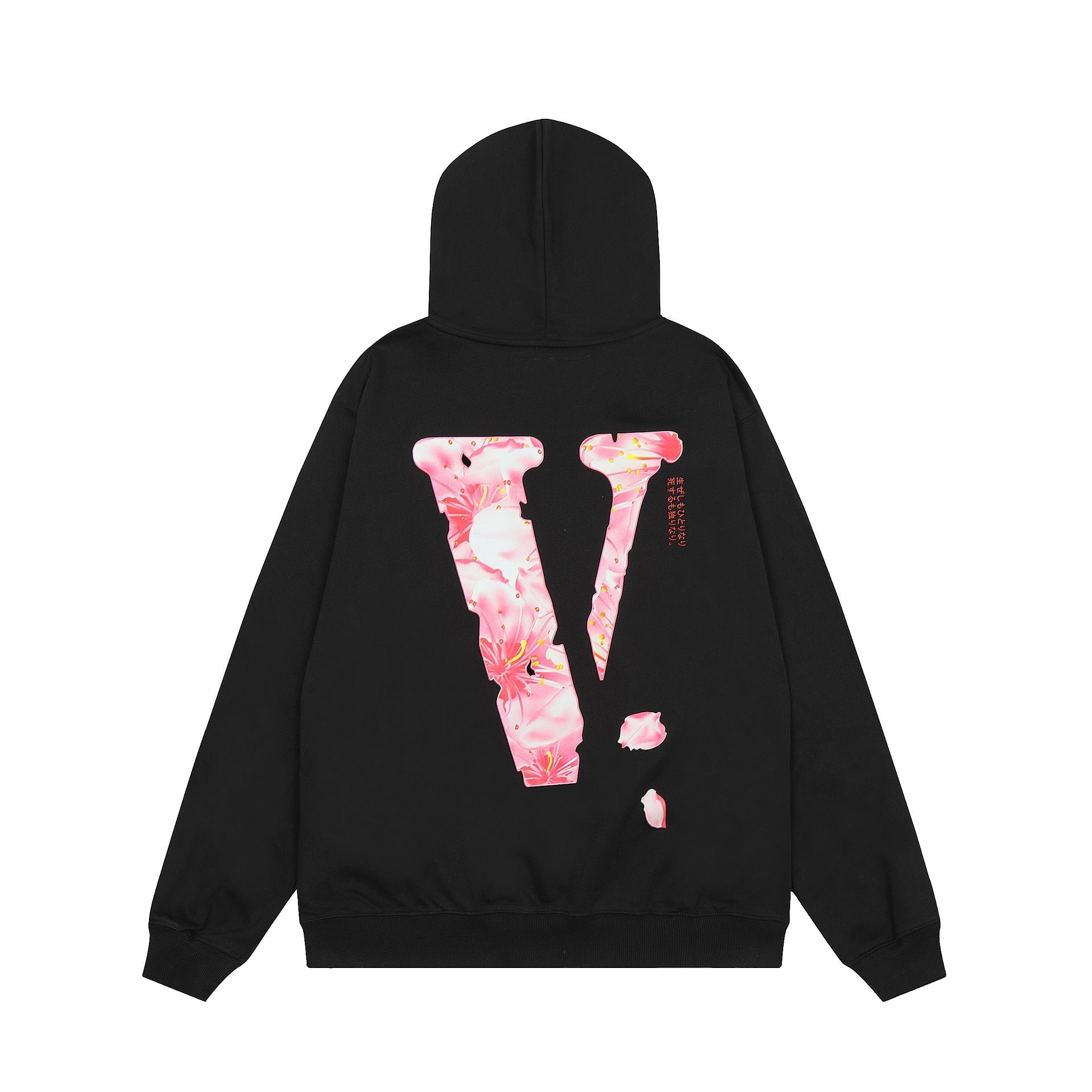 Vlone Hoodie Autumn and Winter Flowers Big V Letter Pullover Hooded