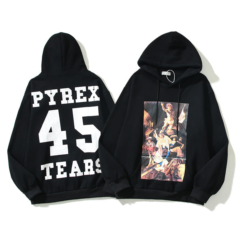 Kanye West Sunday Service Hoodie Oil Painting Printed Hoodie Winter Loose