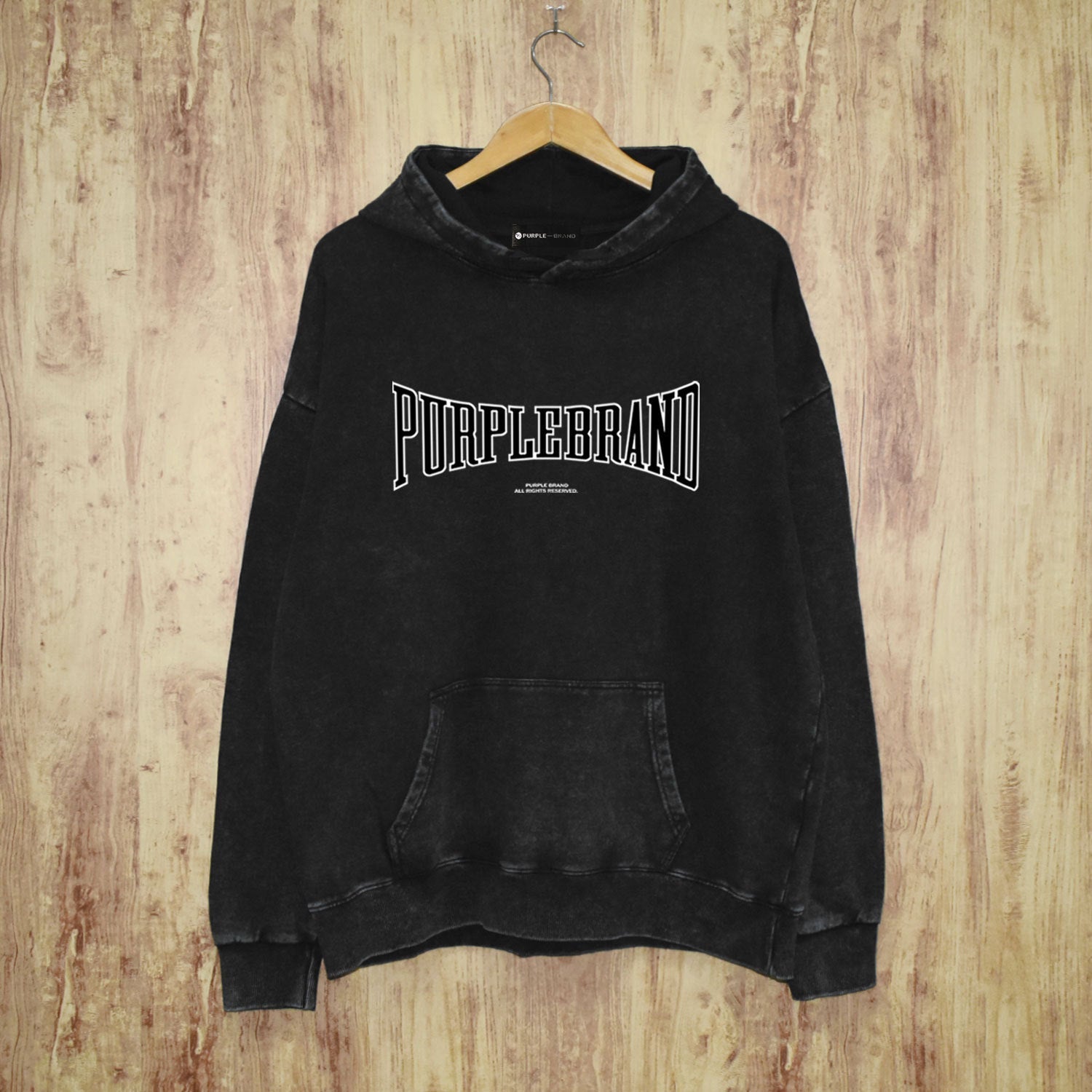Purple Brand Distressed Hoodie Fashion Old Loose Hooded Sweater