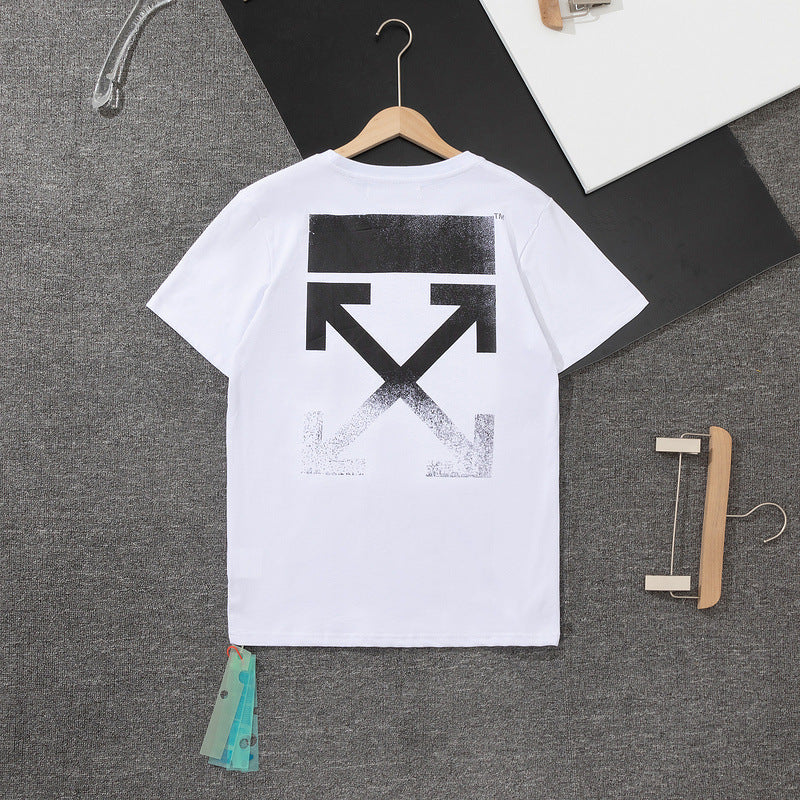 Off White T Shirts Back Gradient Black And White Classic Cross Arrow