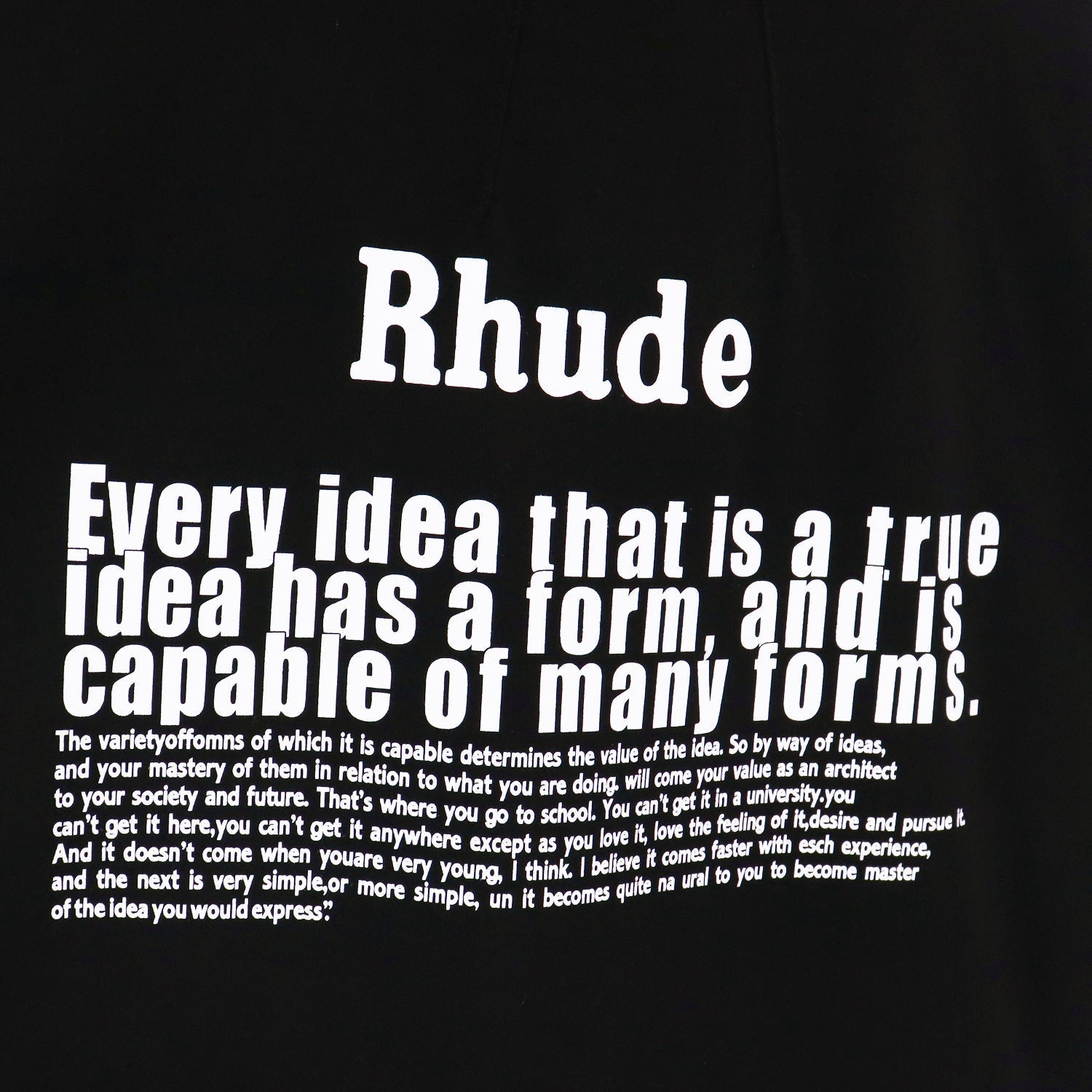 Rhude T Shirt Alphabet Slogan Printed Short Sleeve T-Shirt