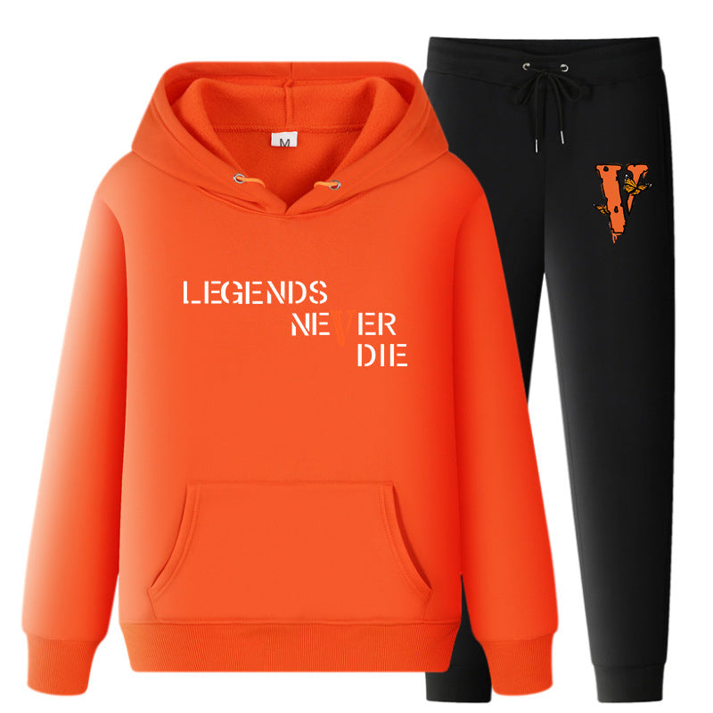 Vlone Hoodie & Pants 2 Piece Set Printing Sweatshirt And Sweatpants Fall Winter Hooded