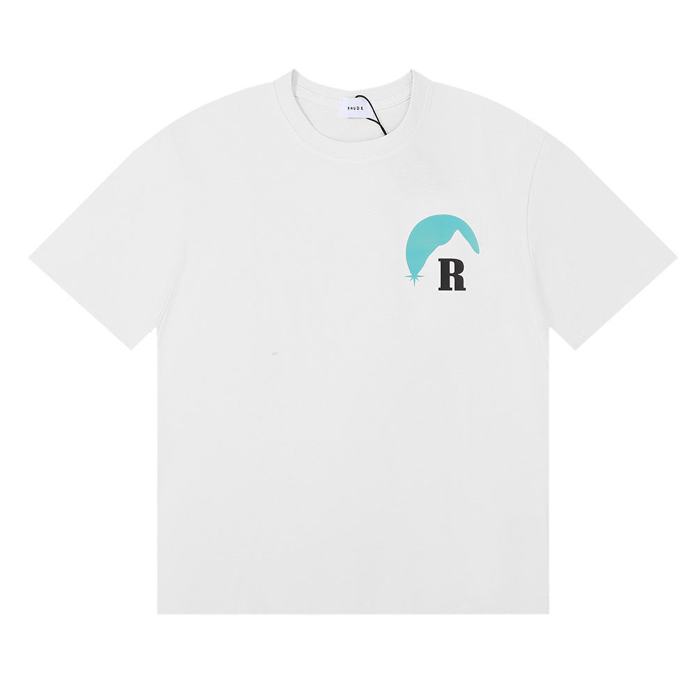 Rhude T Shirt Sunset Classic Alphabet Print Short Sleeve T-Shirt