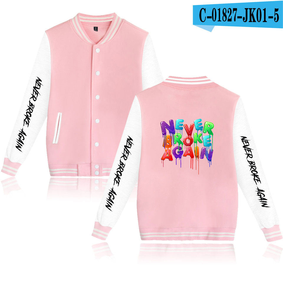Never Broke Again Hoodie Casual Men'S And Women'S Long Sleeves Baseball Uniform