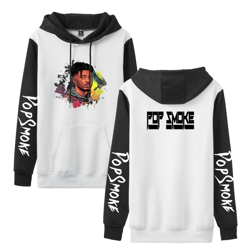 Pop Smoke Hoodies Rapper Print Contrast Color Hoodie