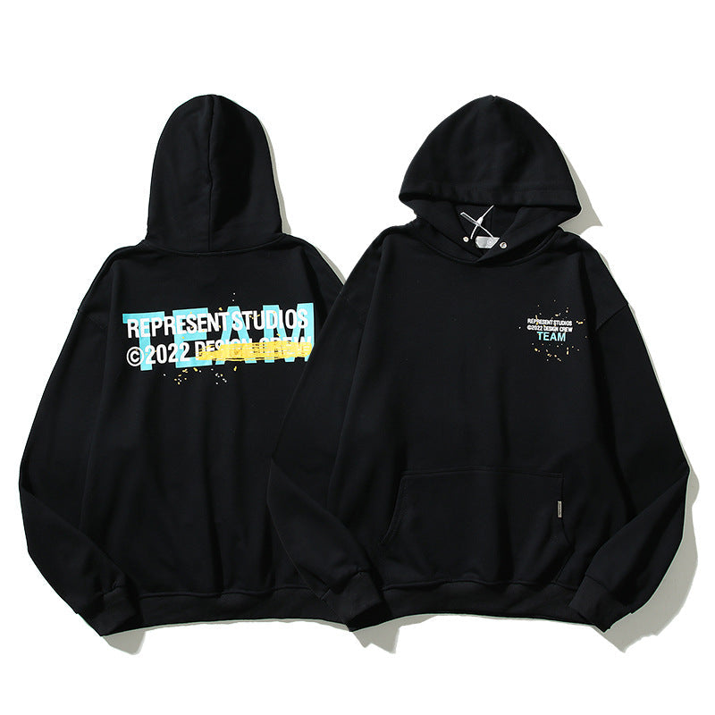 Kanye West Sunday Service Hoodie Autumn And Winter Black Pile Loop Foaming Printed Hoodie