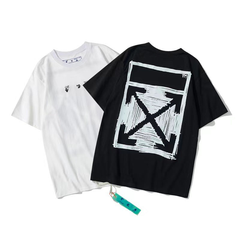 Off White T Shirts Back Sketch Arrow Print