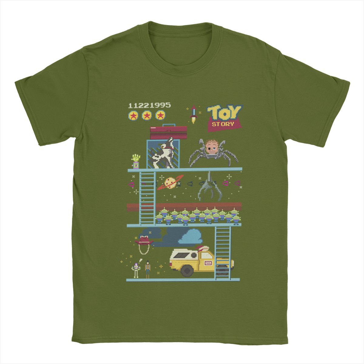 Toy Story T Shirts Men Cotton Casual T-Shirt Round Neck