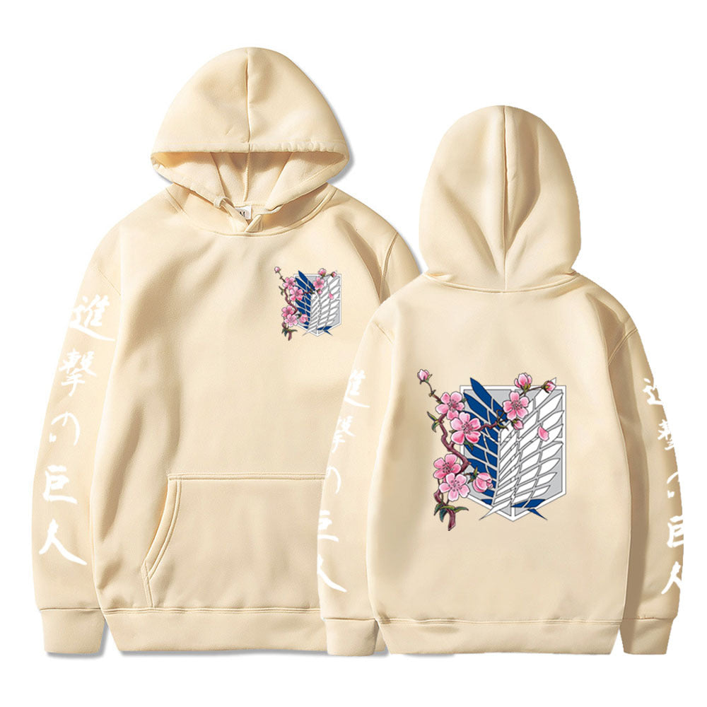 Anime Hoddies Attack on Titan Wing Printed Hoodie Sweatshirt Men's Sweater