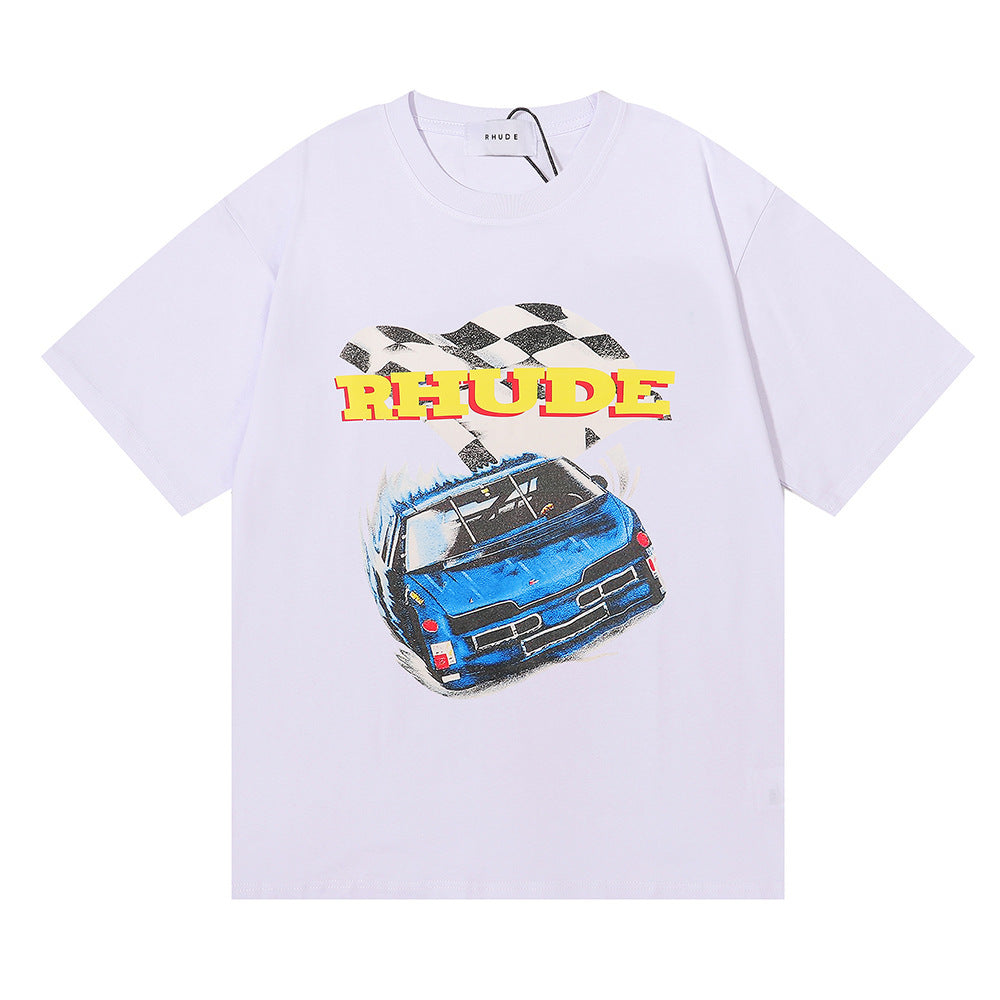 Rhude T Shirt Micro Label Alphabet Racing Print Short Sleeve T-Shirt