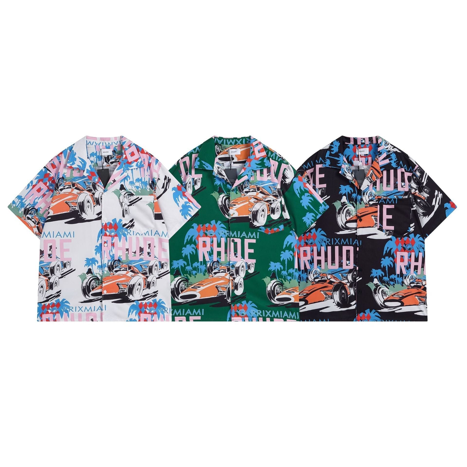 Rhude T Shirt Racing Letter Logo Casual Short Sleeve Shirt, Shorts