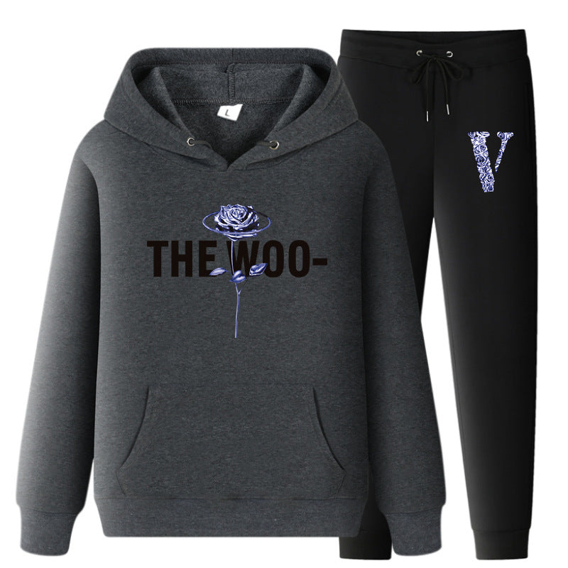 Vlone Hoodie & Pants 2 Piece Set Fall/Winter Hoodie Leisure Sports