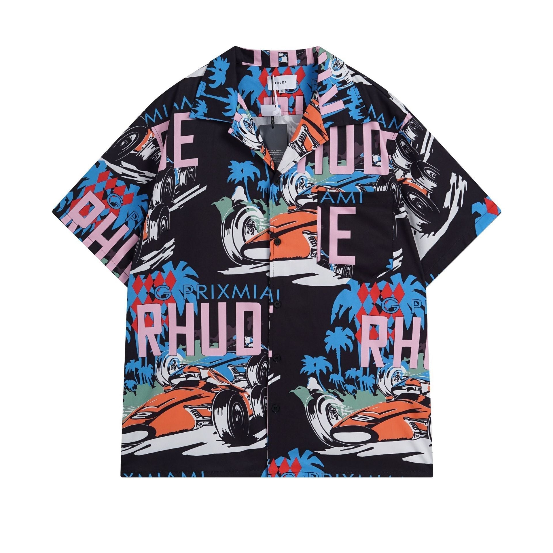 Rhude T Shirt Racing Letter Logo Casual Short Sleeve Shirt, Shorts