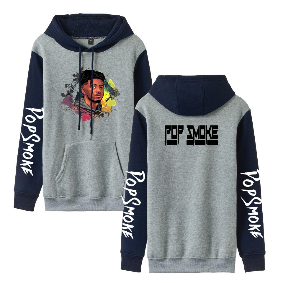 Pop Smoke Hoodies Rapper Print Contrast Color Hoodie