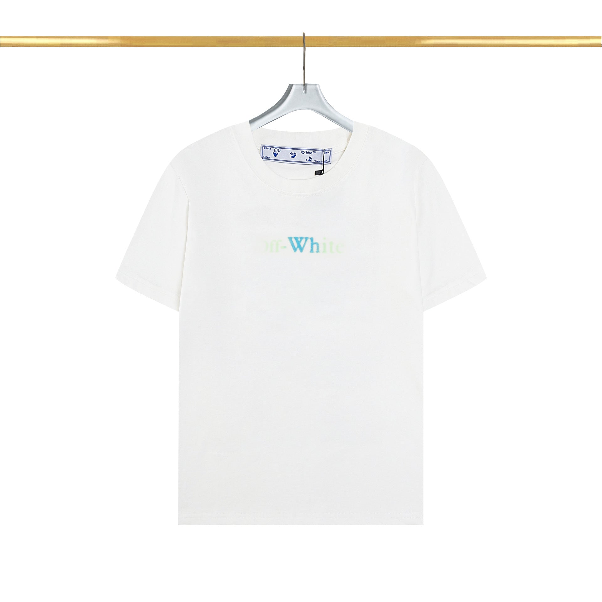 Off White T Shirts OW Color Matching Arrow Pattern Crew Neck Pullover Short Sleeves