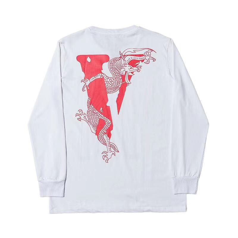 Vlone Hoodie Long Sleeve Pullover Hoodie Large V Round Neck Sweater Men And Women Loose