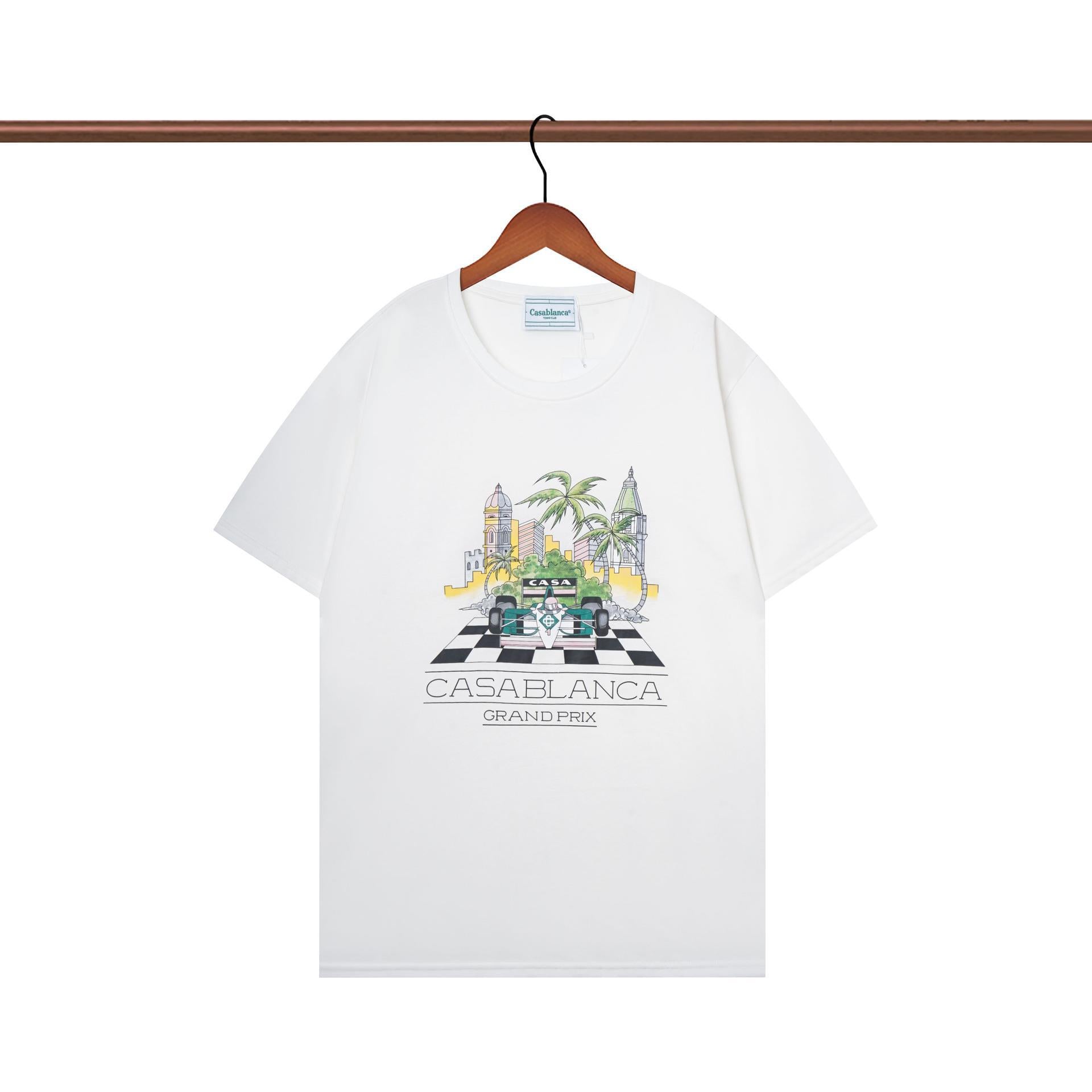 Casablanca T Shirts Castle Printing Cotton Tee