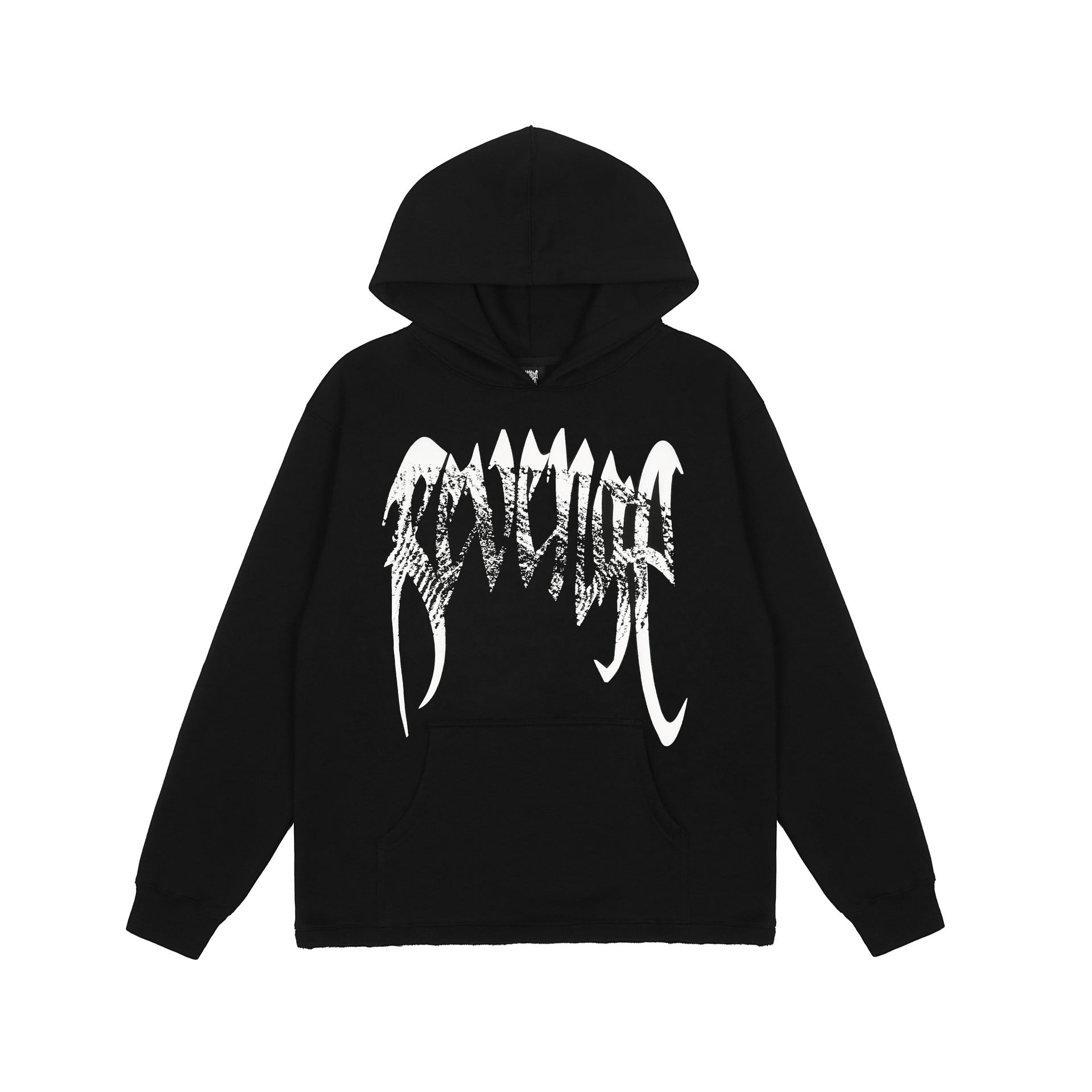Revenge Hoodie Autumn and Winter Fingerprint Printing Velvet Padded Hooded Sweatshirt
