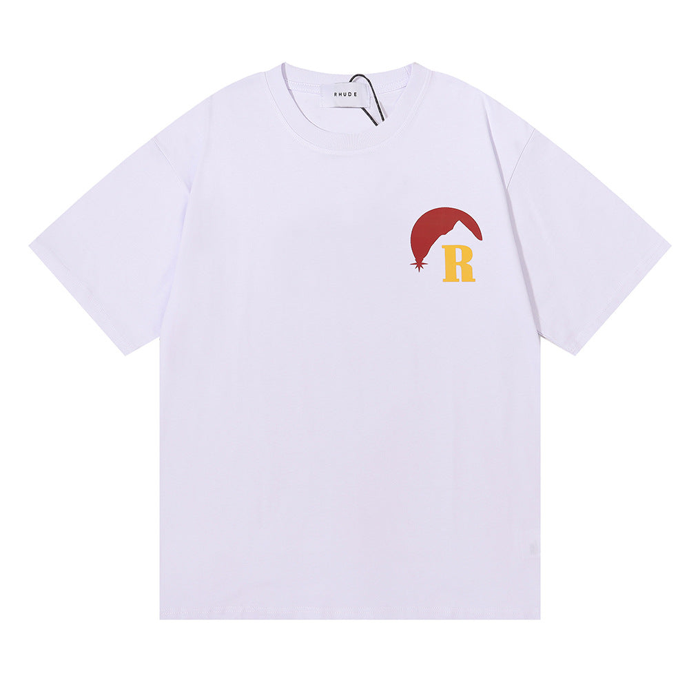 Rhude T Shirt Sunset Design Sense Printed Short Sleeve T-Shirt