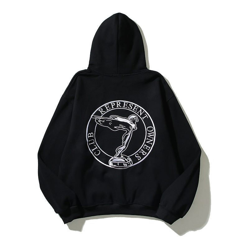 Kanye West Sunday Service Hoodie Angel Rep Logo Embroidery Velvet Loose Hoodie