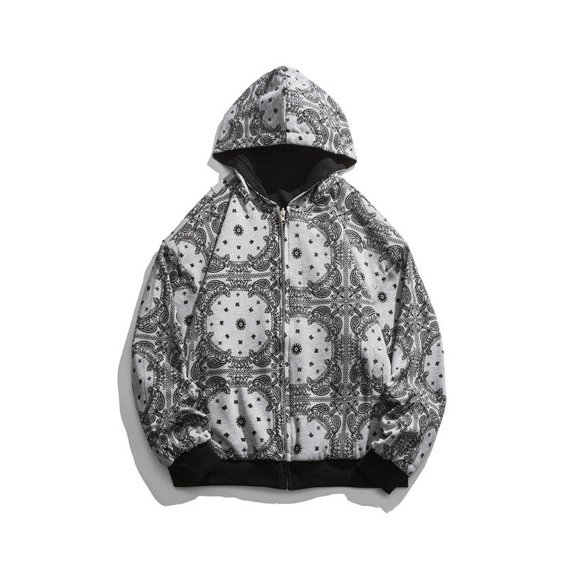 Men Graphic Hoodies Men's Autumn Hooded Couple Loose-Fitting Casual Pullover