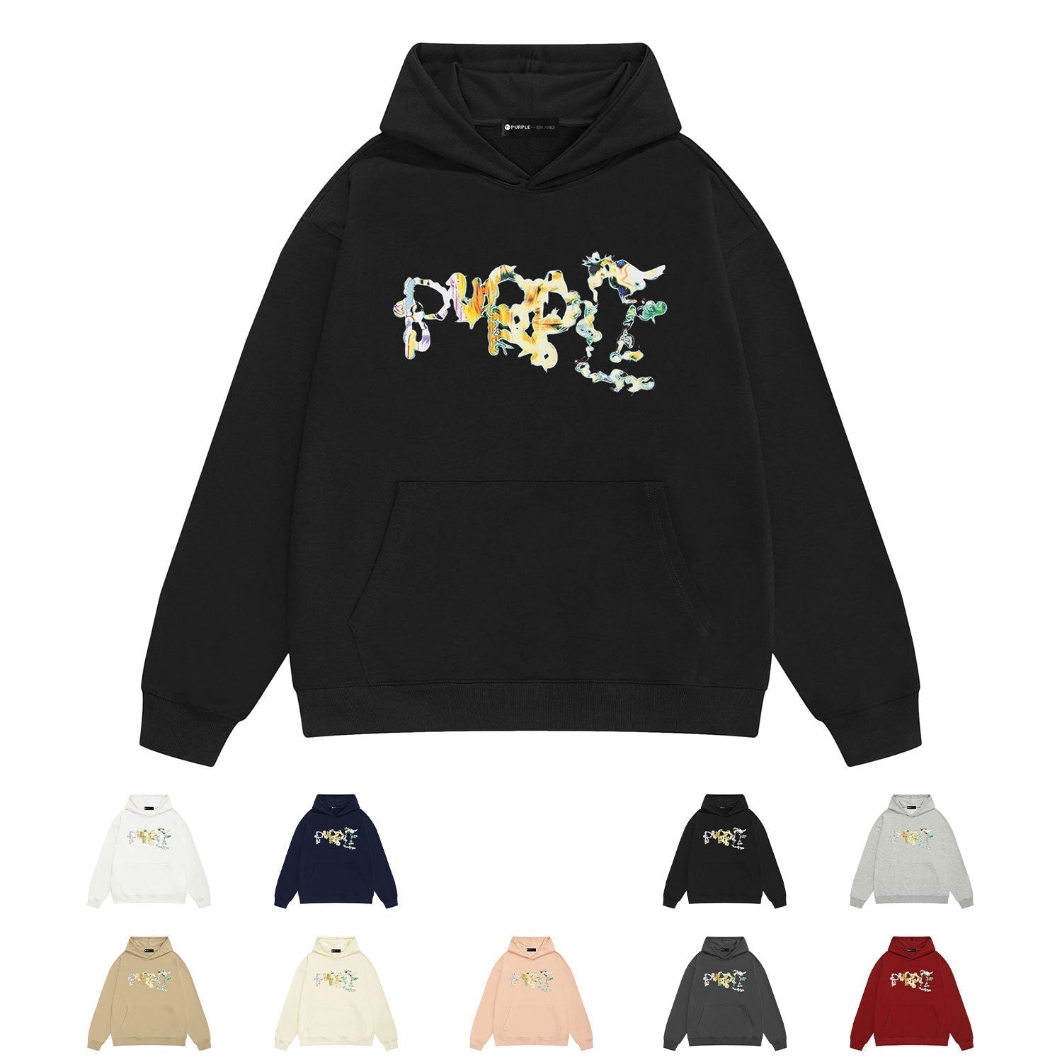 Purple Brand Hoodie Fashion Loose Hooded Sweater