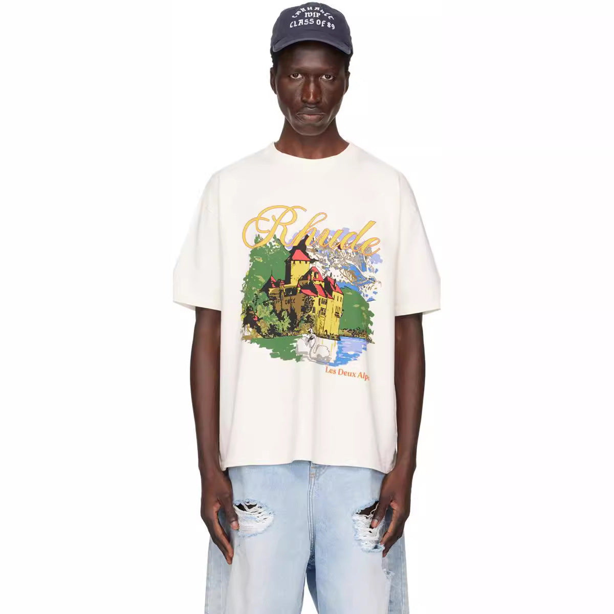 Rhude T Shirt Ski Theme Letter Print Short Sleeve T-Shirt
