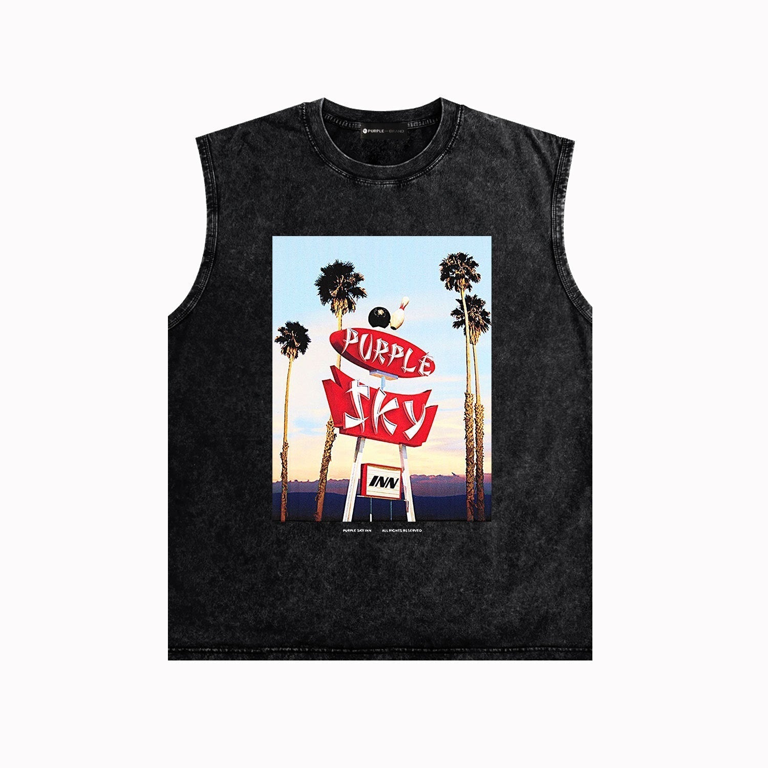 Purple Brand Distressed Tank T Shirts Distressed Sleeveless T-shirt Vest