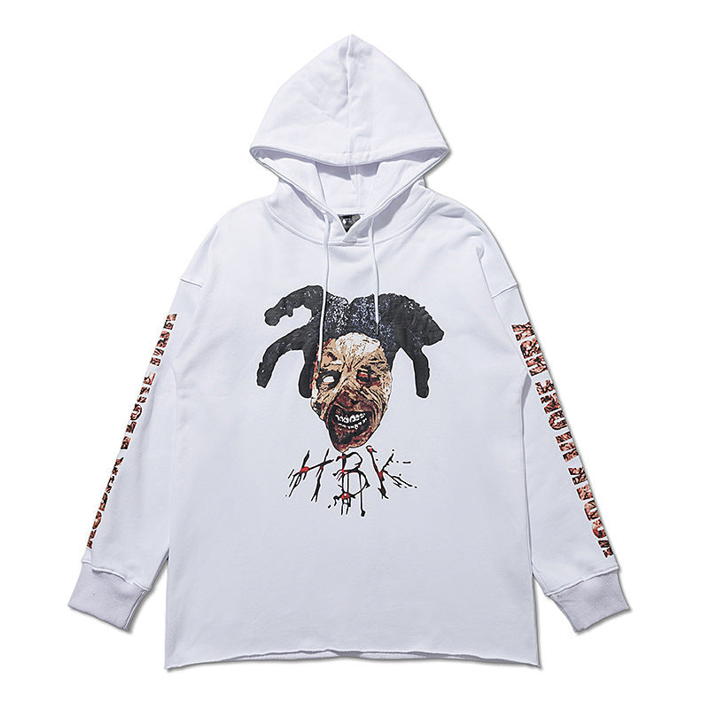 Vlone Hoodie Vloe Autumn And Winter Printed Back Large V Hoodie Casual Hooded Jacket