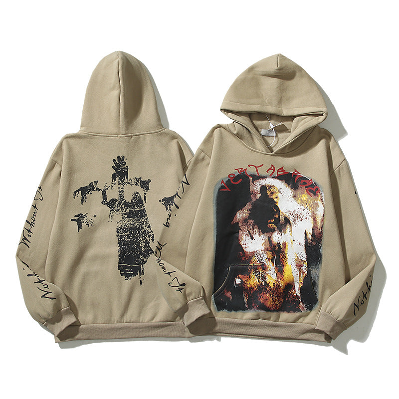 Kanye West Sunday Service Hoodie Autumn And Winter Personalized Printing Plus Velvet Hoodie