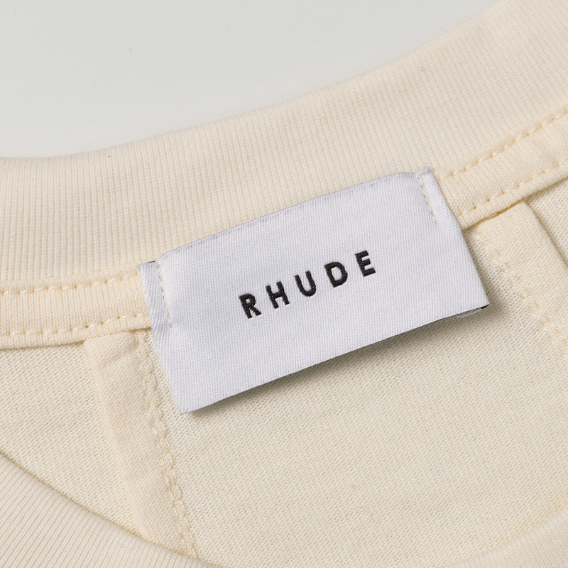 Rhude T Shirt Parrot Wheat Ear Letter Print Short Sleeve T-Shirt
