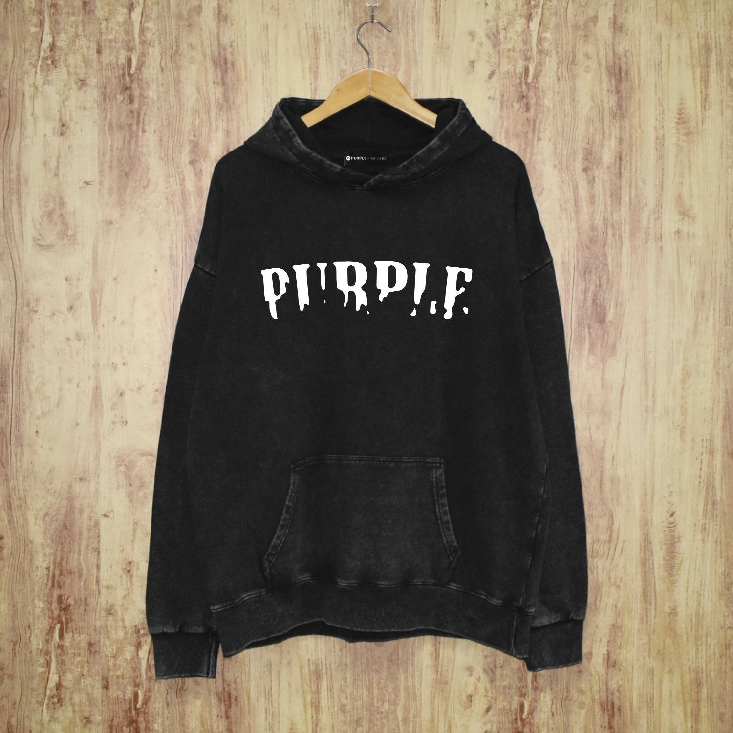 Purple Brand Distressed Hoodie Fashion Old Loose Hooded Sweater