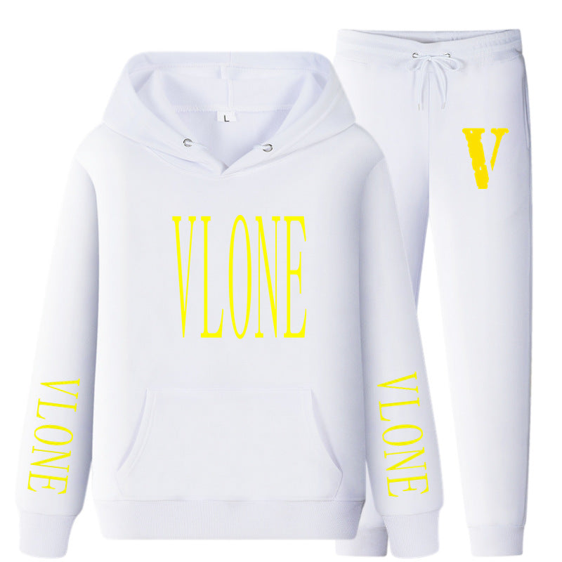 Vlone Hoodie & Pants 2 Piece Set Spring And Autumn Casual Sweater Loose Top
