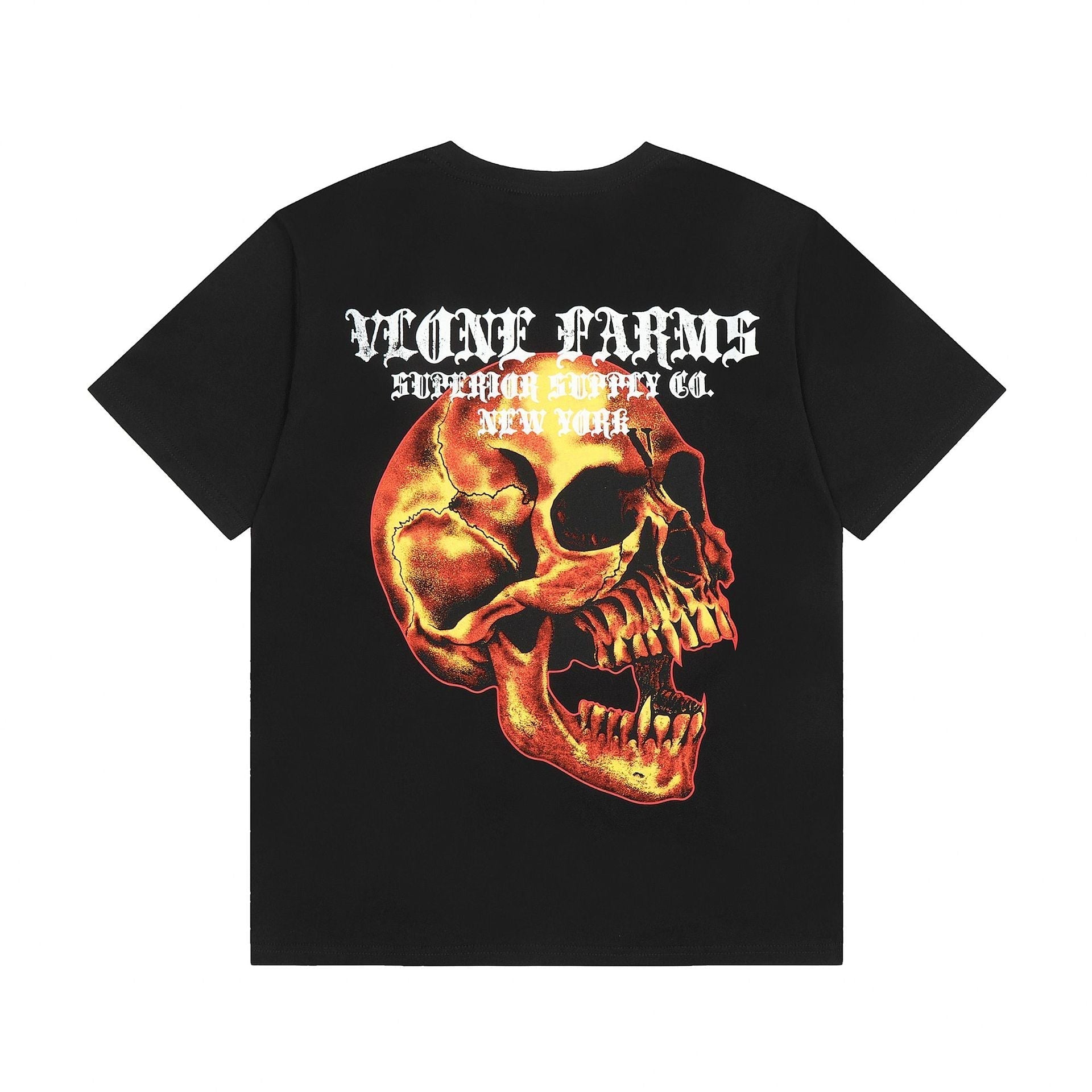 Vlone T Shirt Spring Summer Skull Letter Pattern