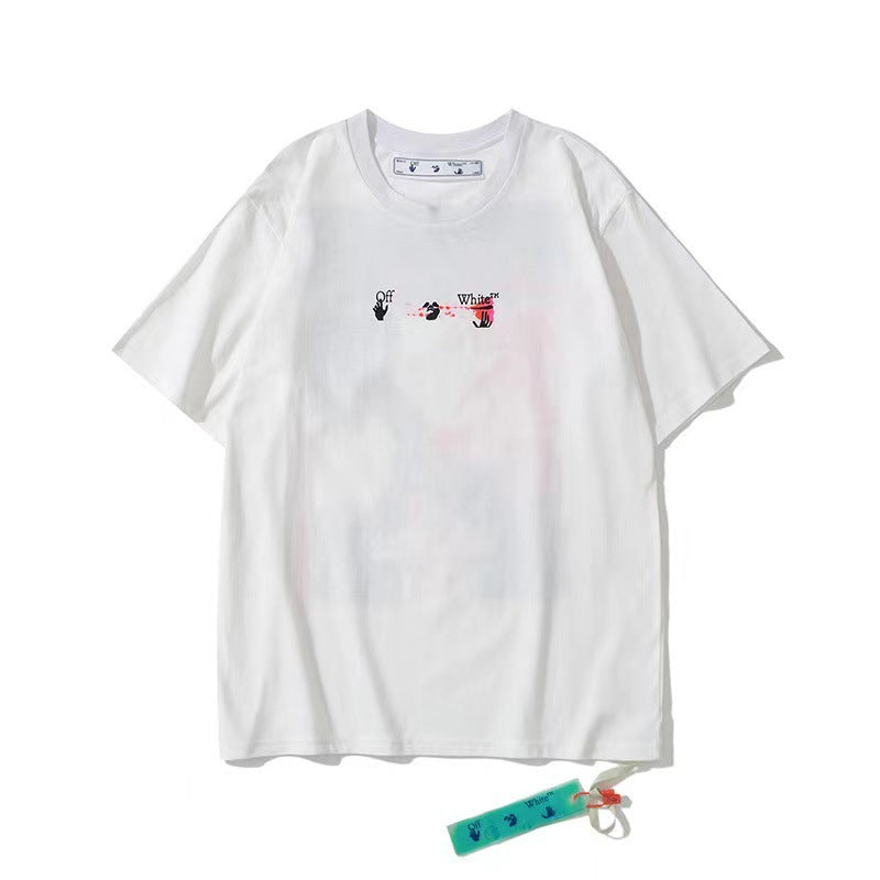 Off White T Shirts Graffiti Painting Arrow Print