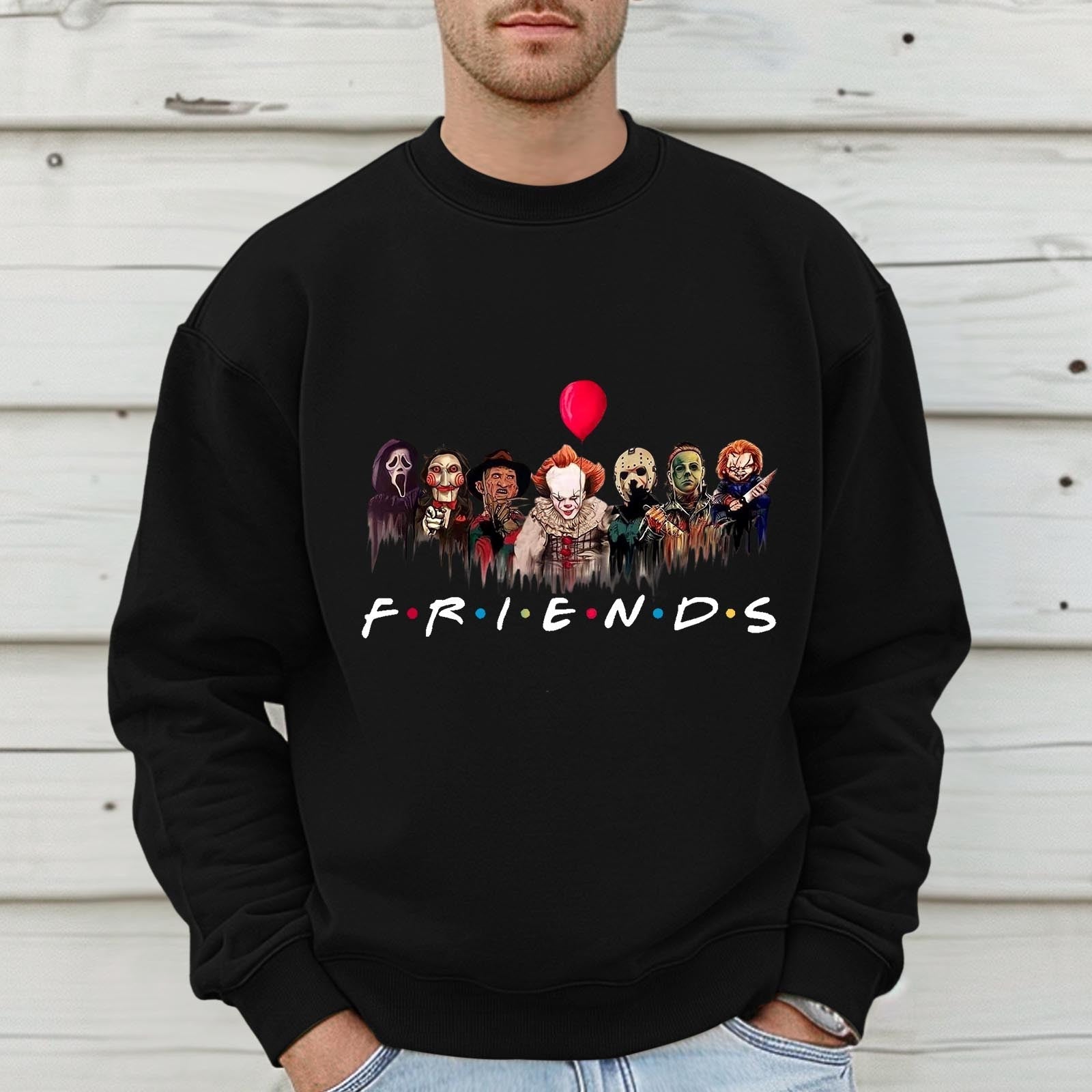 Halloween Friends Hoodies Men Fashion Horror Long Sleeve