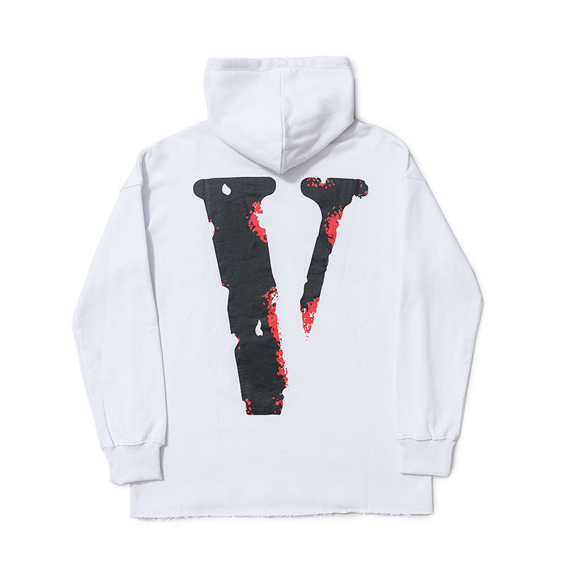 Vlone Hoodie Men'S Loose Hooded Hoodie Pullover Cotton Terry