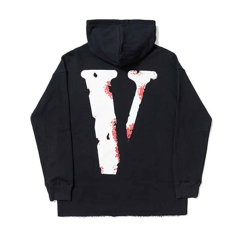 Vlone Hoodie Men'S Loose Hooded Hoodie Pullover Cotton Terry