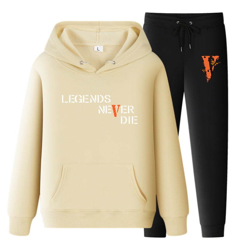 Vlone Hoodie & Pants 2 Piece Set Printing Sweatshirt And Sweatpants Fall Winter Hooded