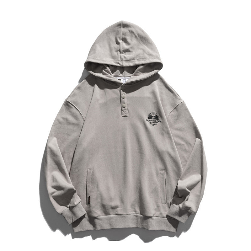 Man Fall Outfis Autumn Simple Solid Color Hooded Sweater Men's Street BF Loose Couple Pullover Hoodie