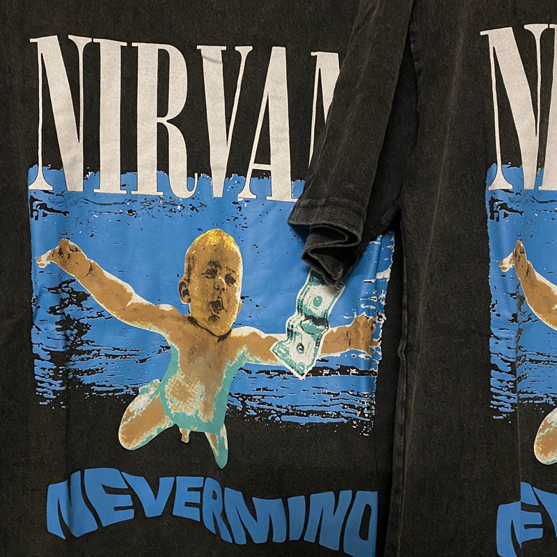 Nirvana T Shirt Nirvana Band Distressed Casual Loose Insvtg Tee