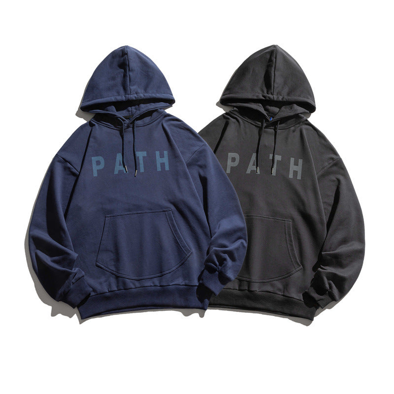 Autumn Hooded Sweaters Menswear Loose round Neck