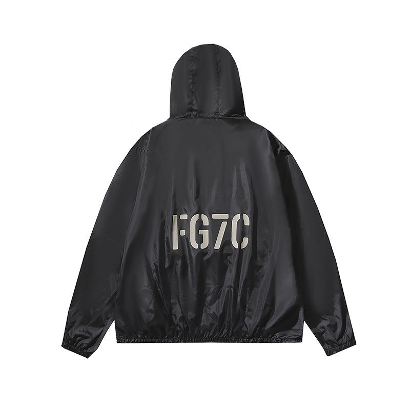 Fog Fear of God Hooded Sun Protection Shirt Casual Sun Protection Clothing Letter Hoodie