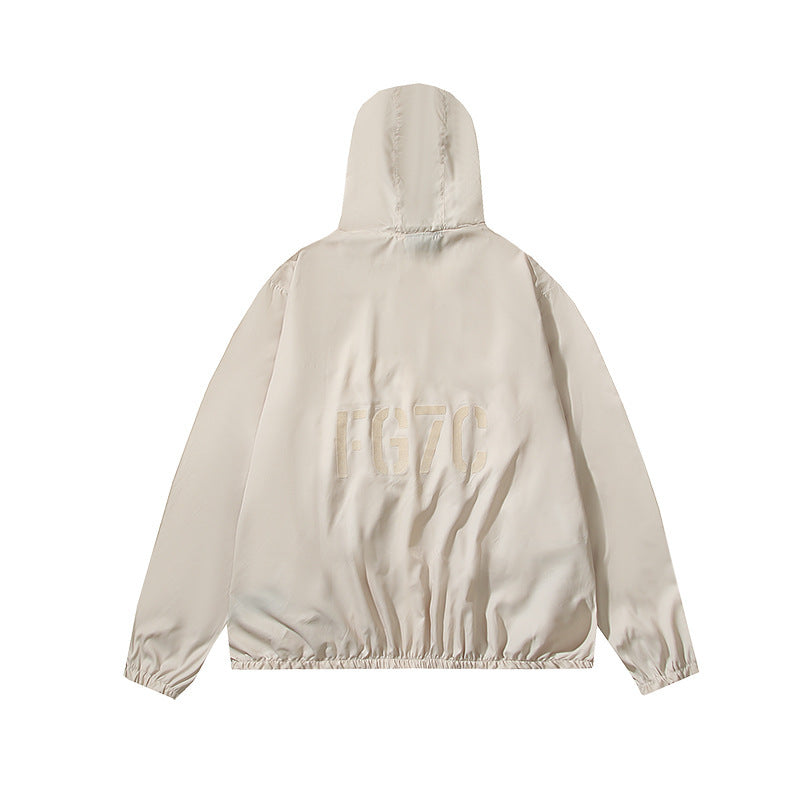 Fog Fear of God Hooded Sun Protection Shirt Casual Sun Protection Clothing Letter Hoodie