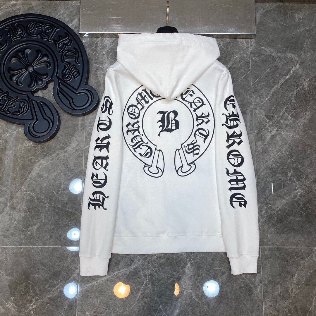Chh Chrome Hearts Hoodie horseshoe Sanskrit LOGO print casual hooded sweater