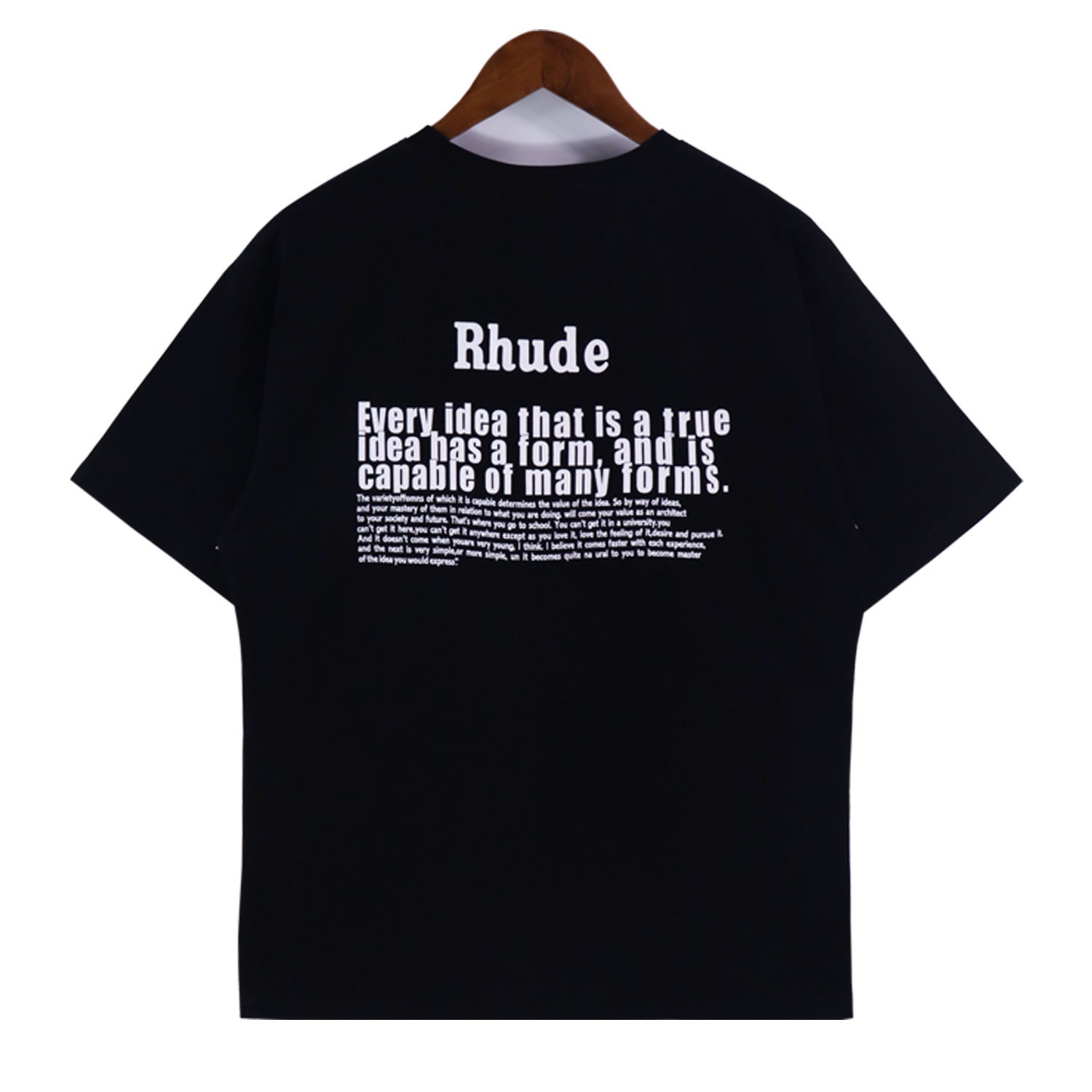 Rhude T Shirt Alphabet Slogan Printed Short Sleeve T-Shirt