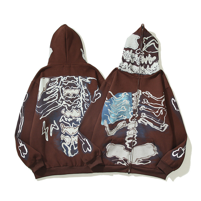 Skull Apparel Skull Sweater Hoodie Zipper Fleece